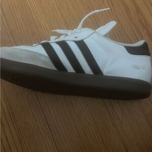 Adidas Men's White and Black Striped Sneakers